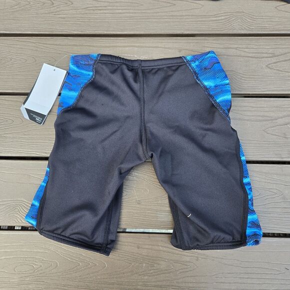 TYR Durafast Elite Lambent  Swimwear Boy Blue/Black Jammers Size 22 New - Picture 2 of 3